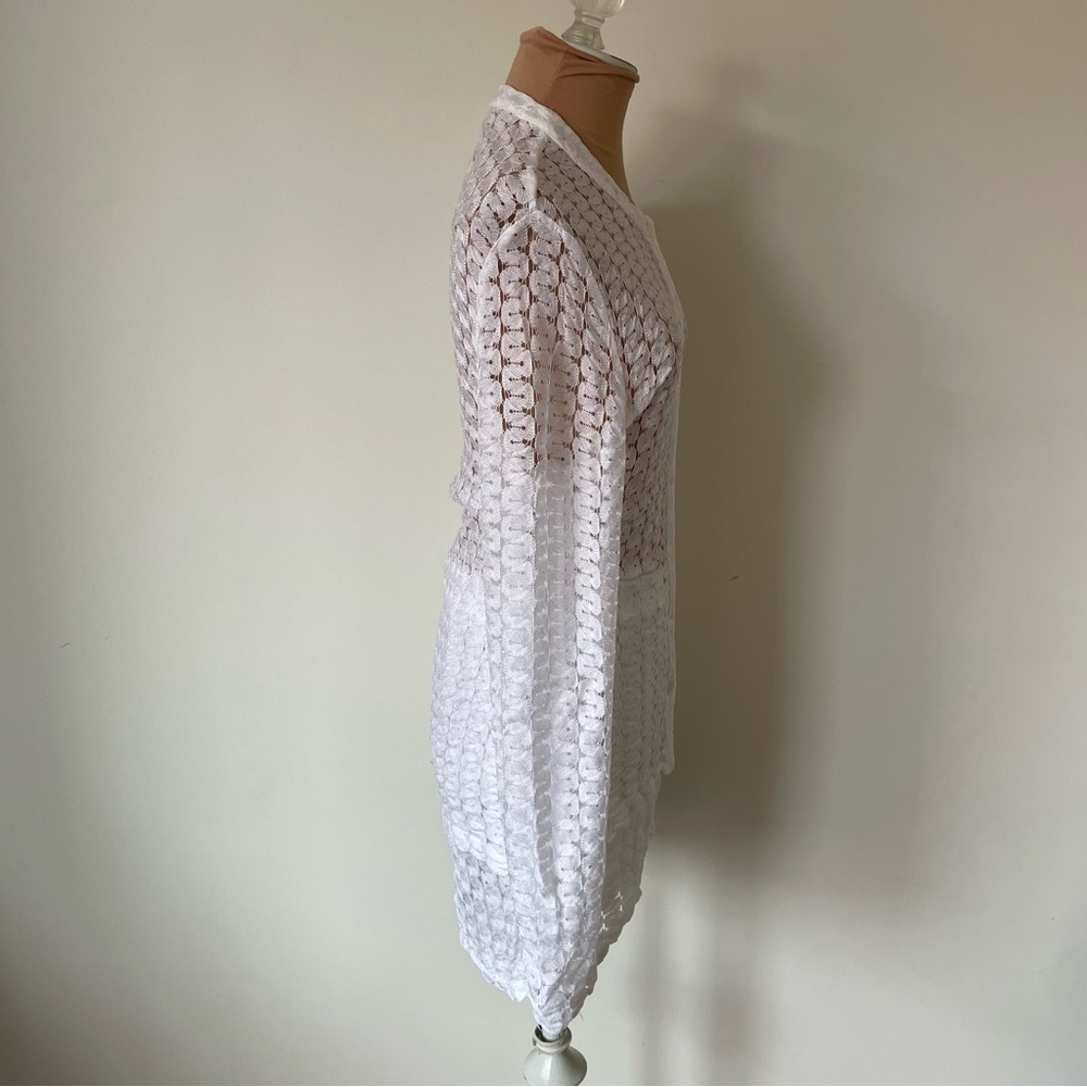MISSONI Curved Zig-Zag Open Weave Knit Brilliant White Lace Shorts EUC IT40/US4 - Picture 12 of 12